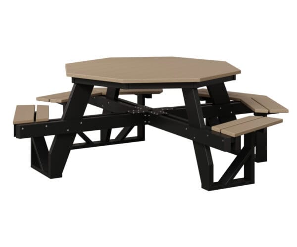 ada collection octoganal picnic table weatherwood black