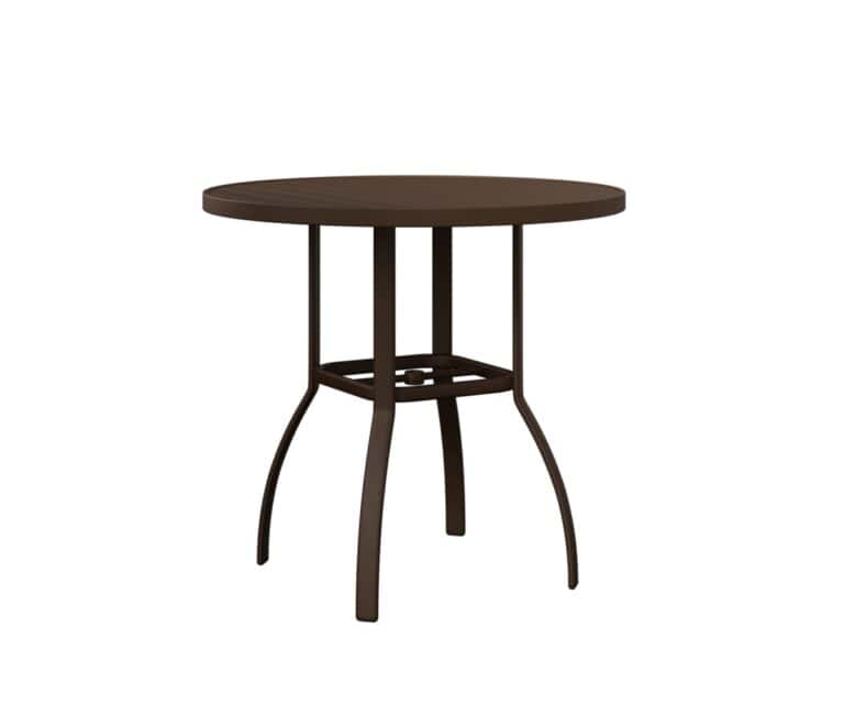 berlin gardens murphy 42in round table bh aluminum mesquite wood vein