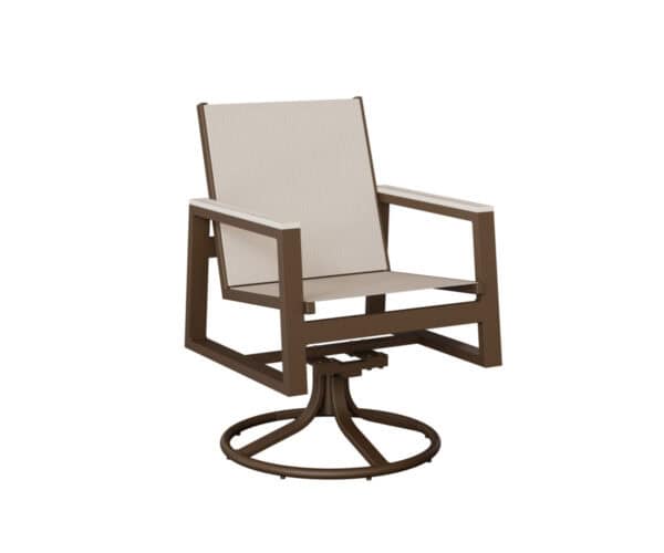 vida low back sling swivel rocker dining height mesquite wood vein augustine oyster seashell