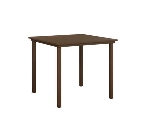 vida square table bar height mesquite wood vein aluminum top