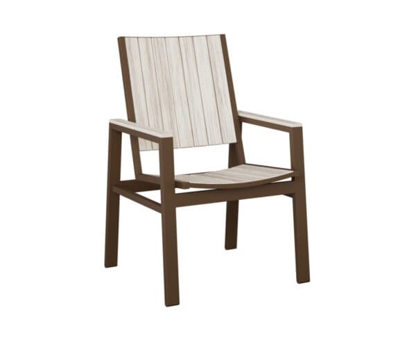 vida stationary dining chair mesquite wood vein wood grain seashell