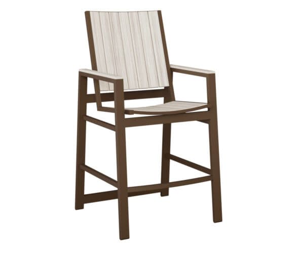 vida stationary poly chair bar height mesquite wood vein wood grain seashell