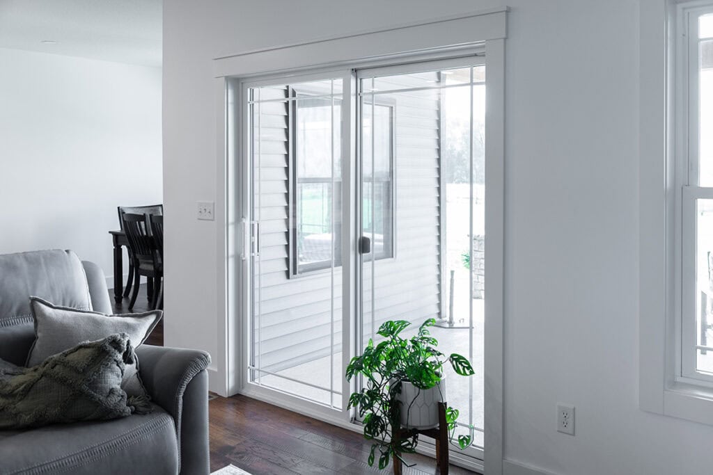 new build home patio door inside