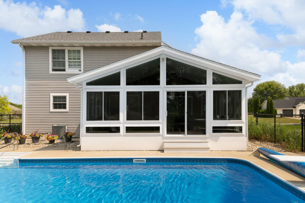 all season sunroom poolside